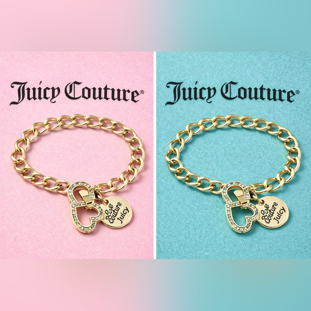 Y2K vintage juicy couture lady juicy bracelet Good luck Charm heart love